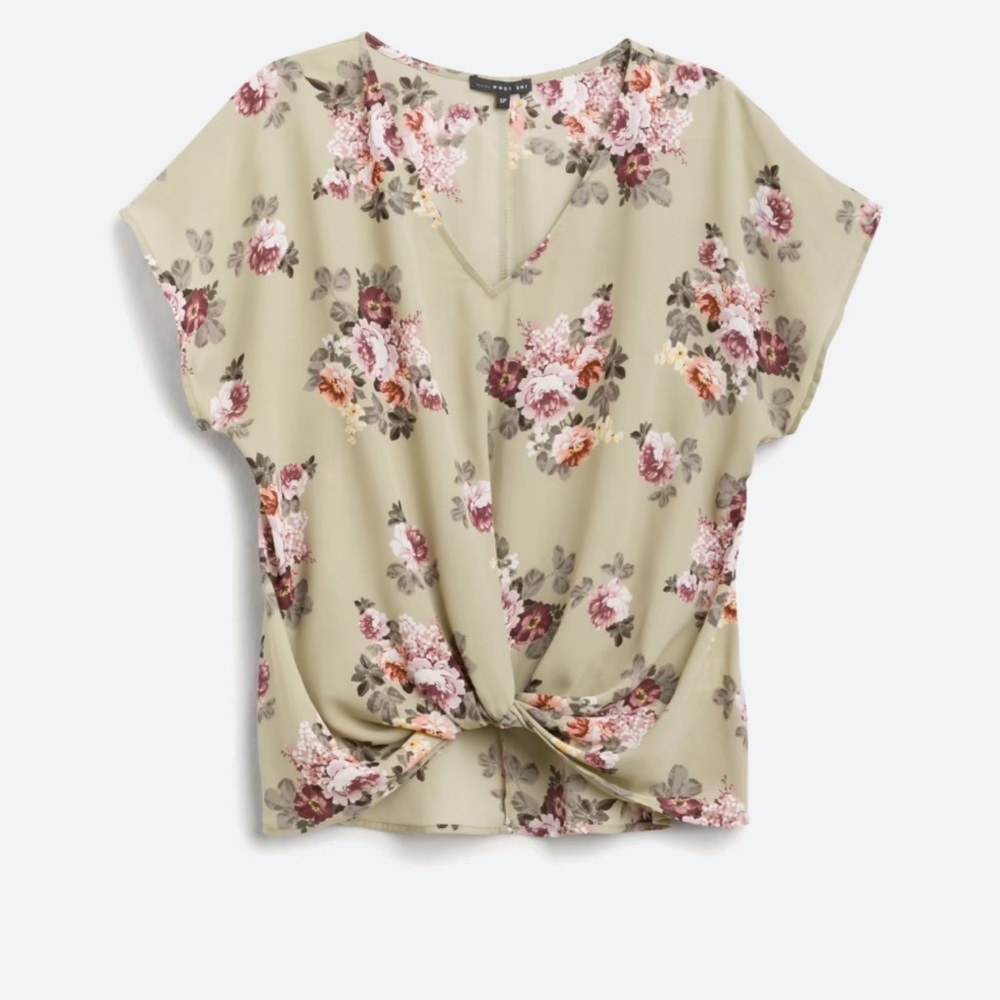 Stitch Fix: Beacon/Allura Knot Detail Blouse - light green XL